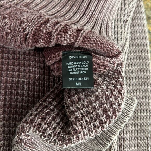❤️Last Chance By Together Maroon Color Cotton Cable Knit V-neck PulloverSize M/L - Picture 5 of 7